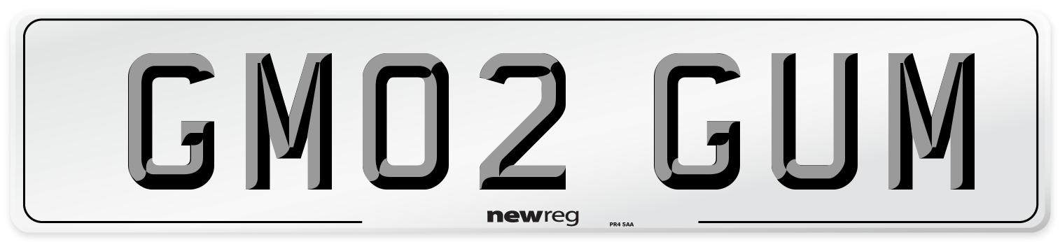 GM02 GUM Number Plate from New Reg